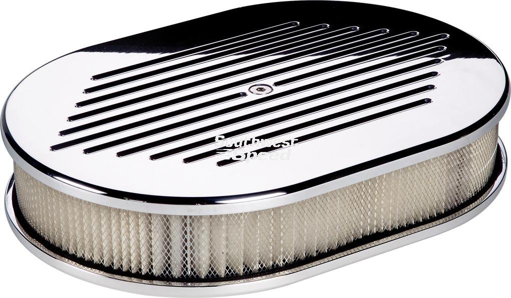 Billet Specialties High-Performance Polished Aluminum Small Oval Air Cleaner Assembly - 11 7/8
