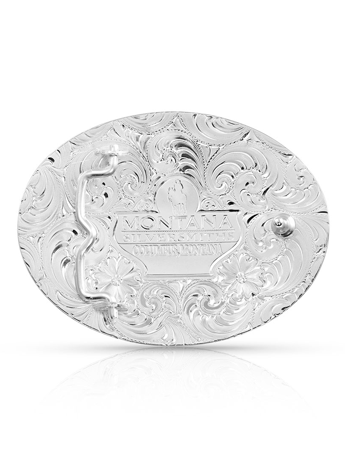Montana Silversmiths 6190 528 Ranch Rope Bull Rider Buckle - Genuine Silver Western Belt Buckle for Cowboy Rodeo & Ranch Work - Perfect for Bull Riding Competitions, Rodeo Events & Western Fashion