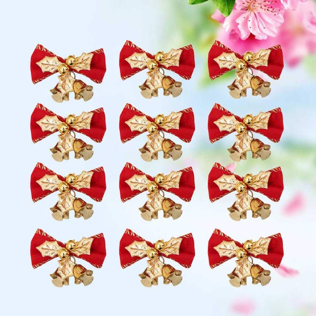 Rustic Craft Bows 24pcs - Tree Ornaments & Wedding Decor for Christmas Wreaths
