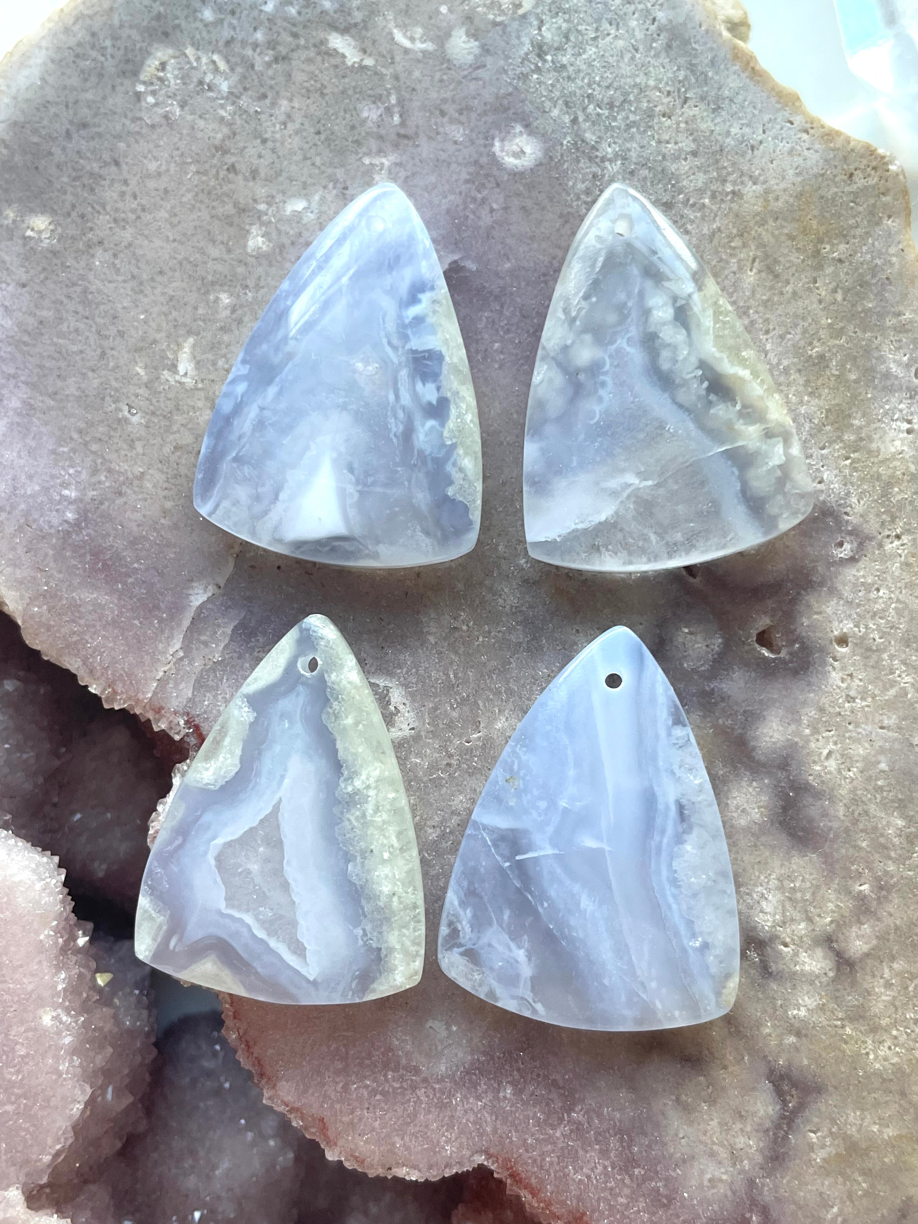 Blue Lace Agate Earrings - 14K Gold Filled Dangle Earrings for Women | Boho Chic Jewelry for Everyday Wear & Special Occasions