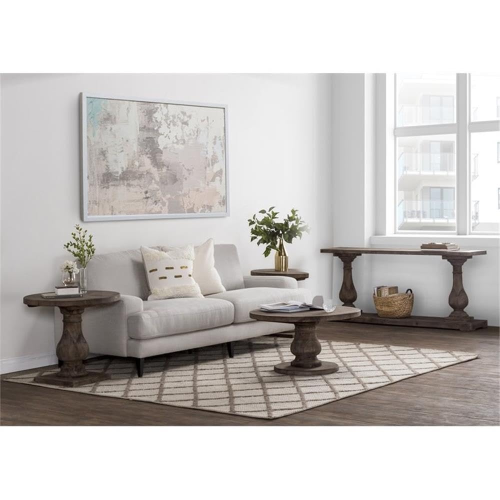 Rustic Brown Carolina Console Table for Entryway - Kosas Home Farmhouse Style Sofa Table with Storage Shelf | Perfect for Hallway, Living Room & Foyer Decor