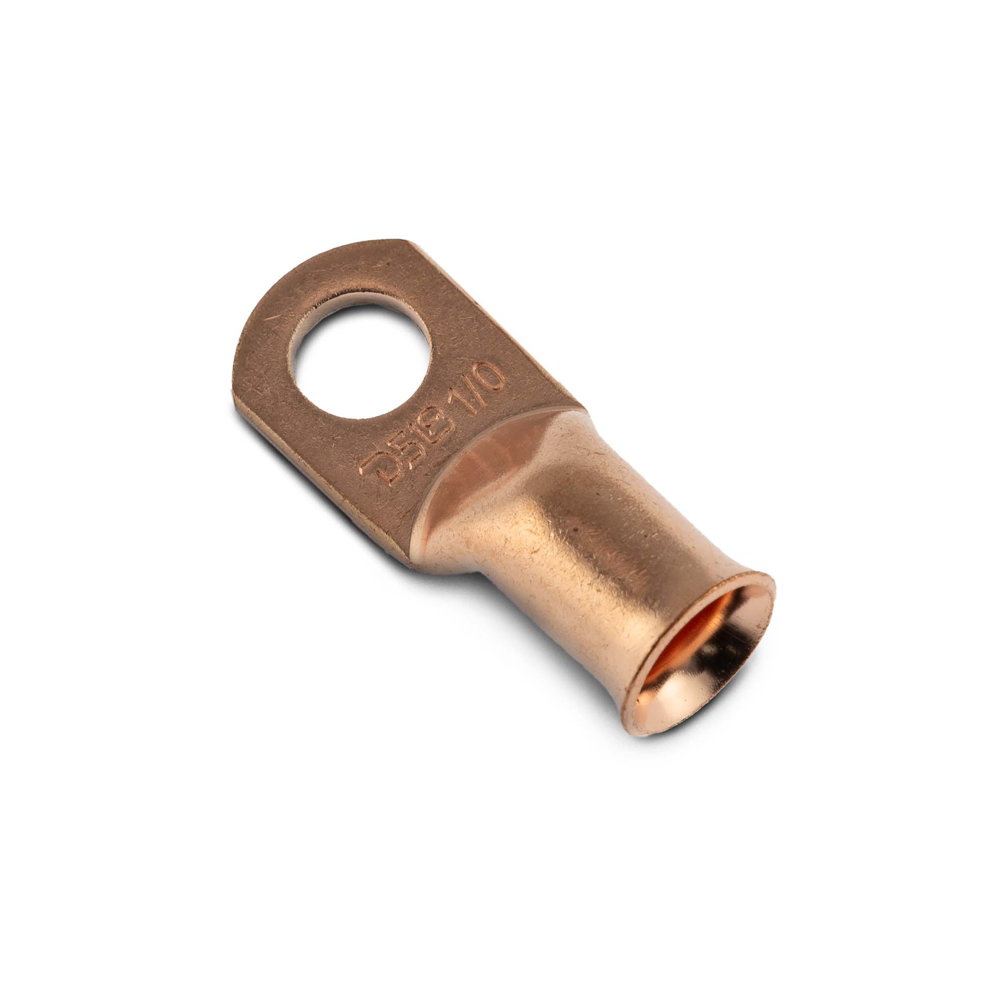 1/0 Ga Copper Ring Terminals - Pack of 10 - Heavy Duty Electrical Connectors for Automotive, Marine & Solar Applications