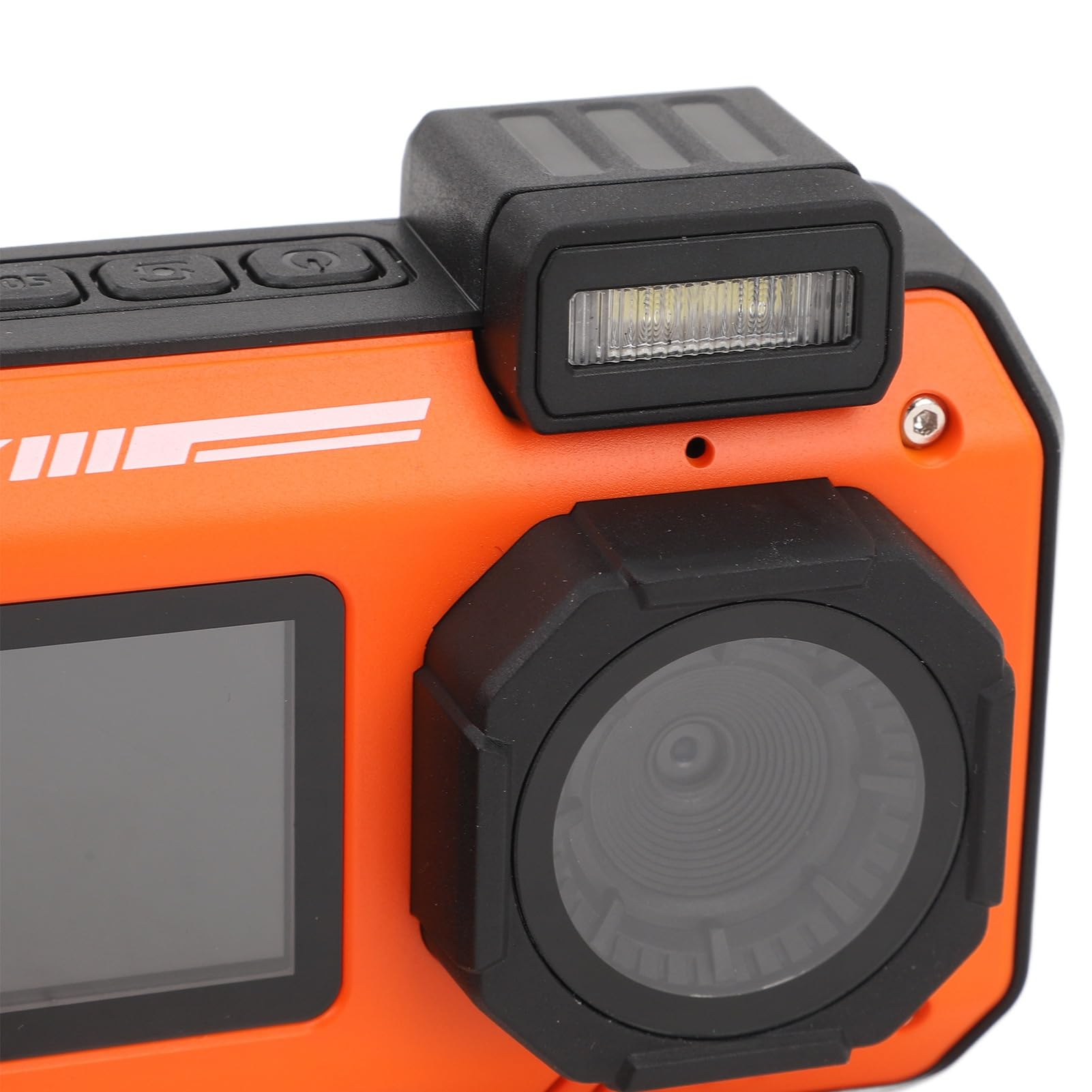 4K 65MP Dual Screen Underwater Digital Camera with 10x Digital Zoom - Waterproof Action Camera for Snorkeling, Diving, Surfing & Travel Photography (Orange)