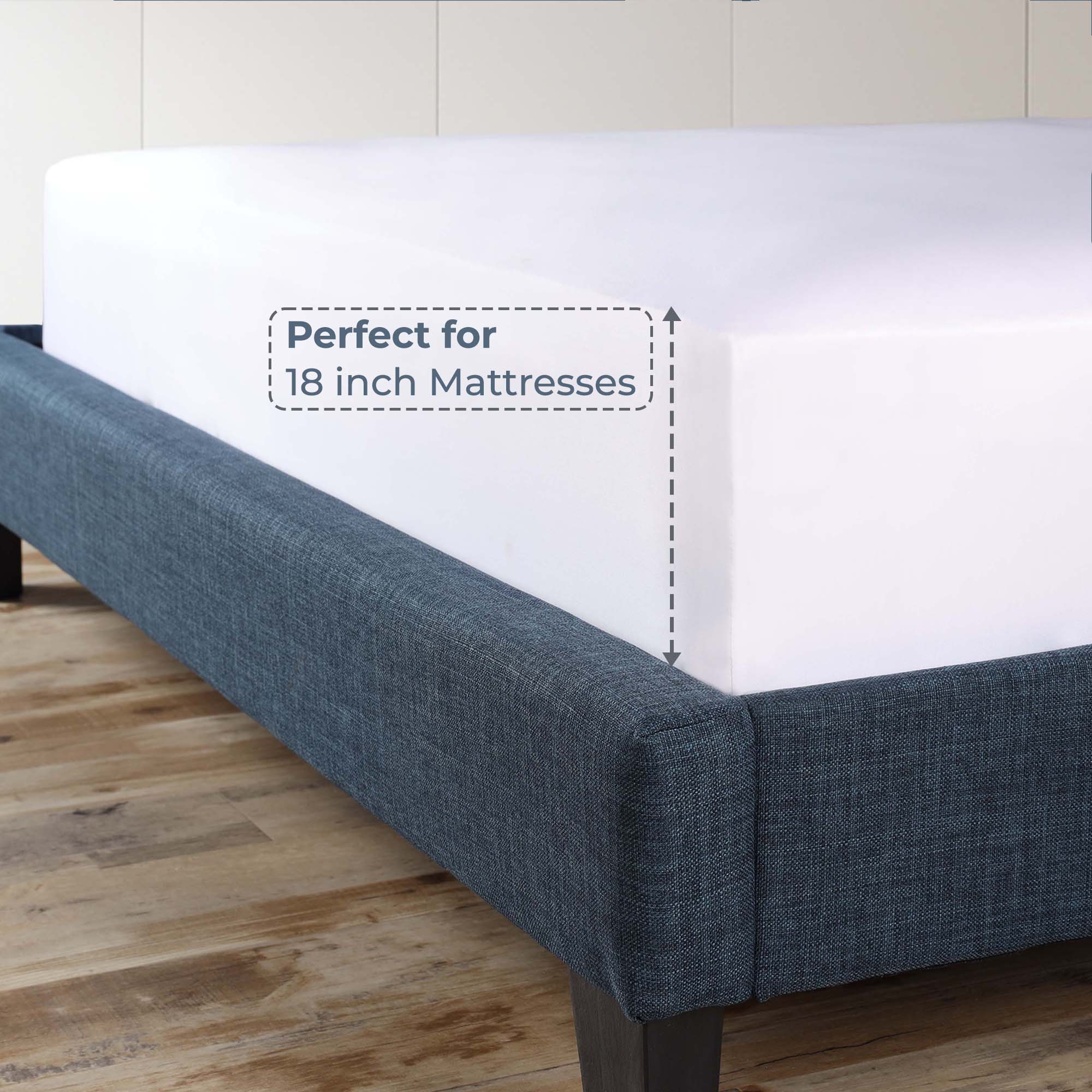 Premium Organic Cotton 300 Thread Count Percale Sheet Set - Extra Deep Pocket Fitted Sheet for 18