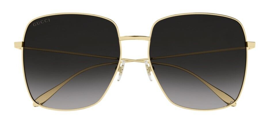 Gucci GG 1031S 001 Gradient Gold/Gray Oversized Square Metal Sunglasses for Women - Luxury Fashion Accessory for Beach, Driving & Outdoor Activities