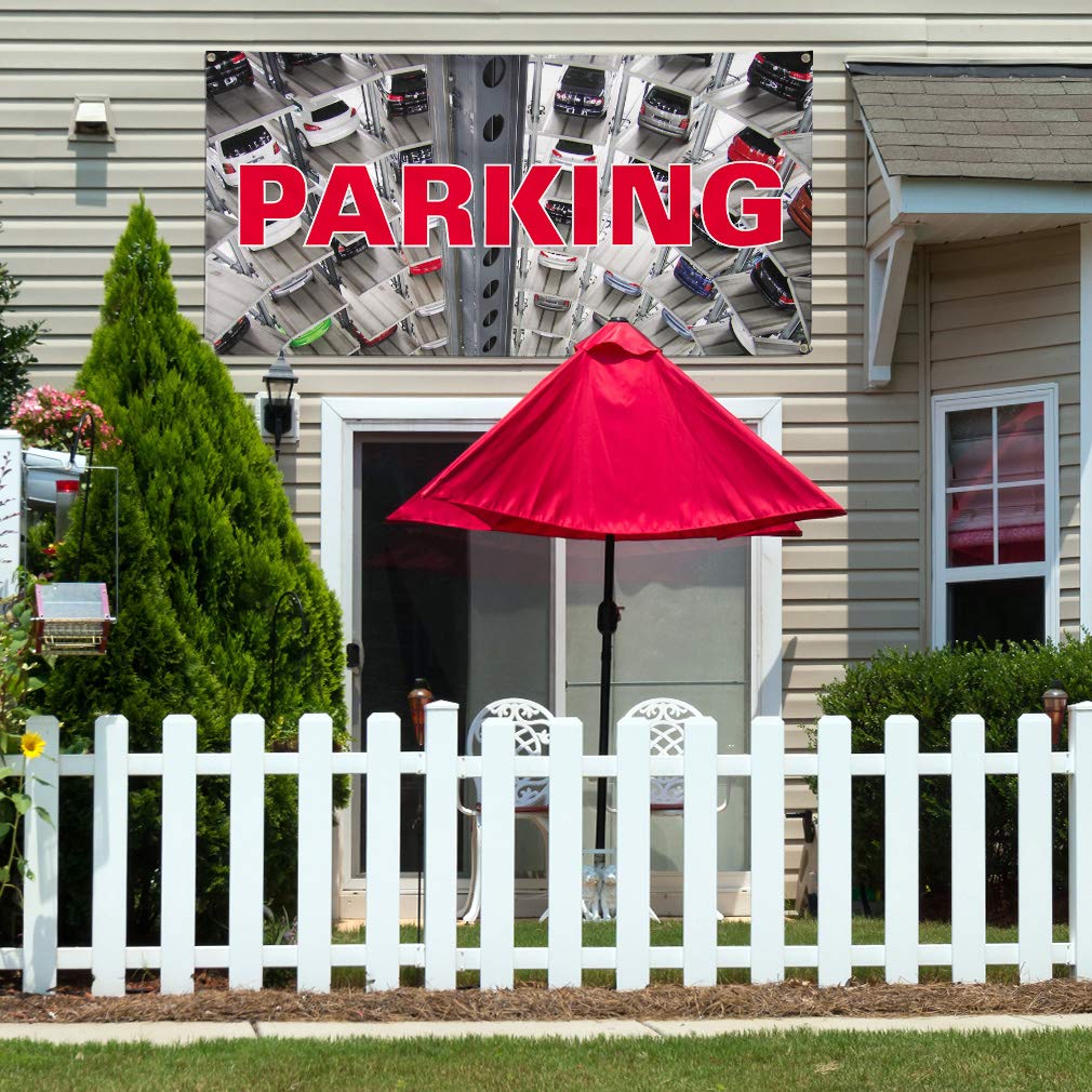 Vinyl Banner 48x96 Inches - Heavy Duty Weatherproof Outdoor Sign with 8 Grommets for Parking, Business Advertising, Yard & Industrial Use | Perfect for Events, Construction Sites & Store Promotions