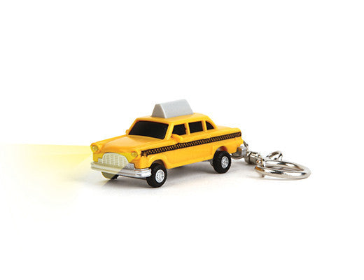 Kikkerland Taxi LED Keychain Light - Bright Mini Keyring Flashlight for Keys, Bags & Night Safety - Perfect for Travel, Camping & Emergency Use