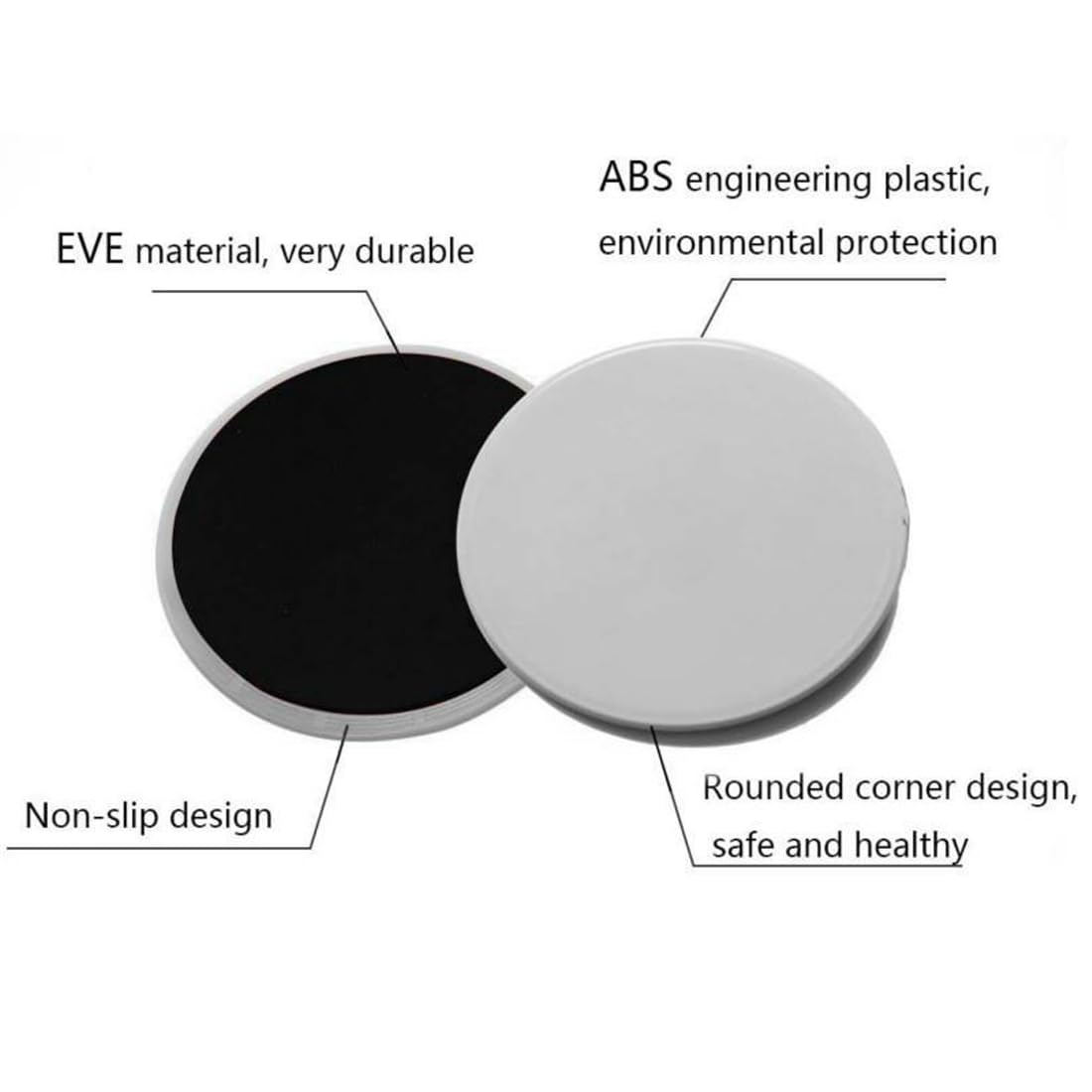 DDKY 1 Pair Core Sliders for Home & Gym Workouts - Double Sided Fitness Sliding Discs for Ab Exercises, Yoga, Pilates & Full Body Training - Perfect for Hardwood Floors & Carpet Use