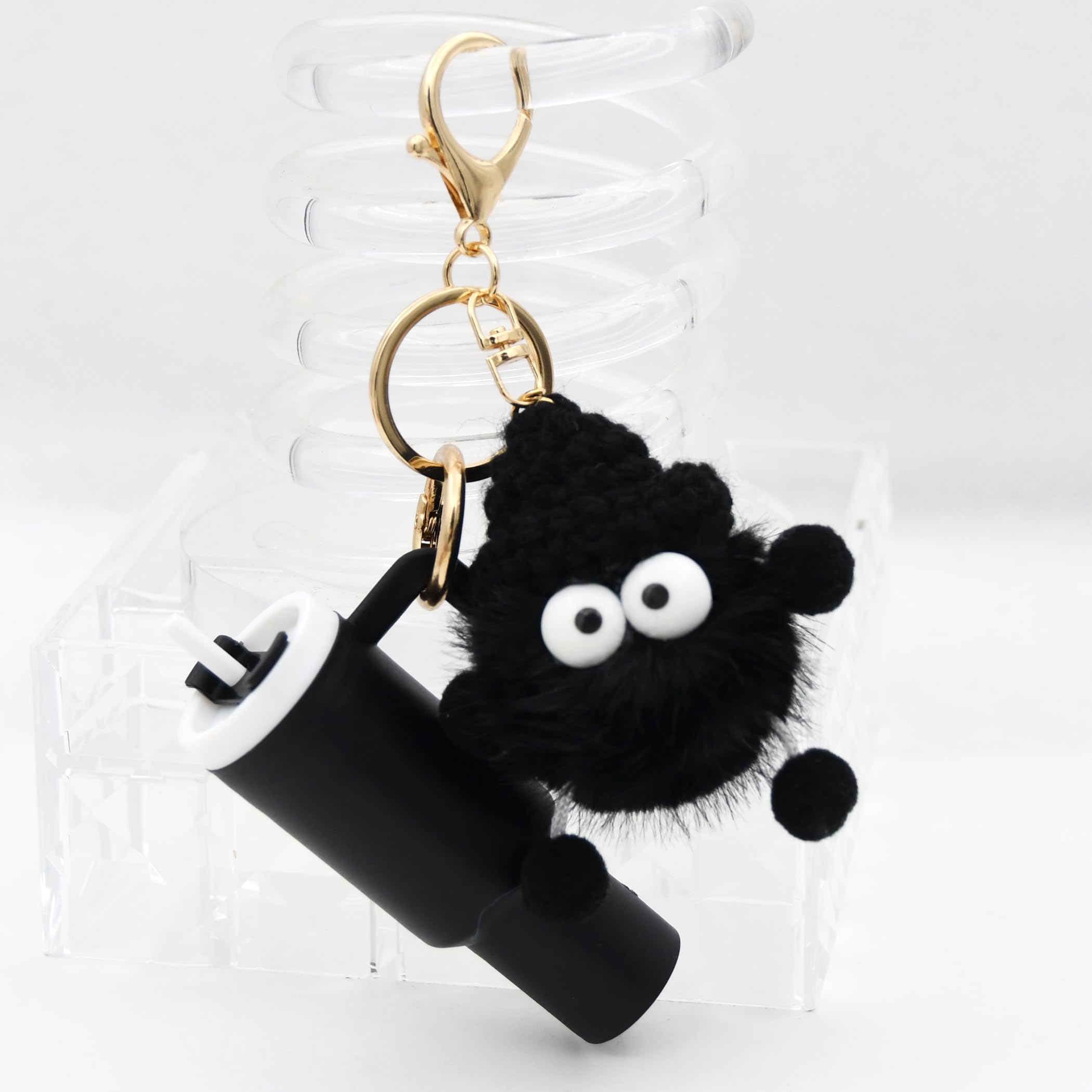 Cute Mini Tumbler Keychain - Stanley Cup Inspired Plush Ball Pendant for Handbags & Backpacks | Soft Artificial Keychain Charm for Women | Perfect Gift for Coffee Lovers & Cup Collectors
