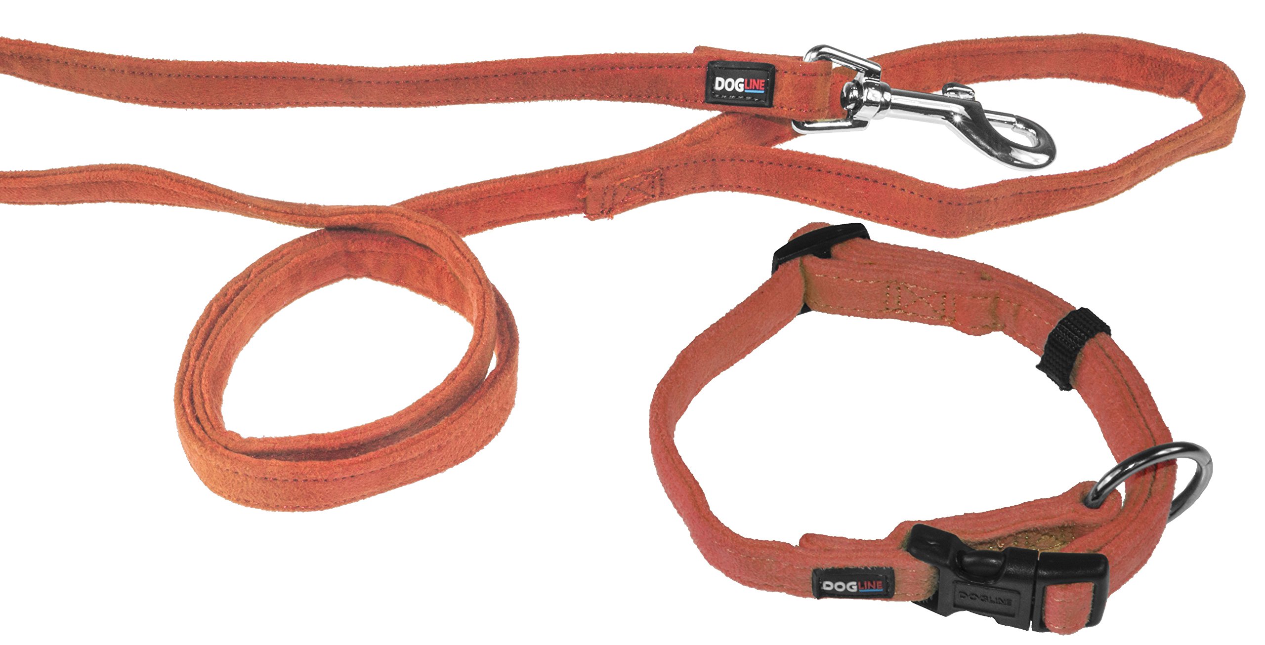 Soft Padded Microfiber Dog Collar & Leash Set - Adjustable (5/8