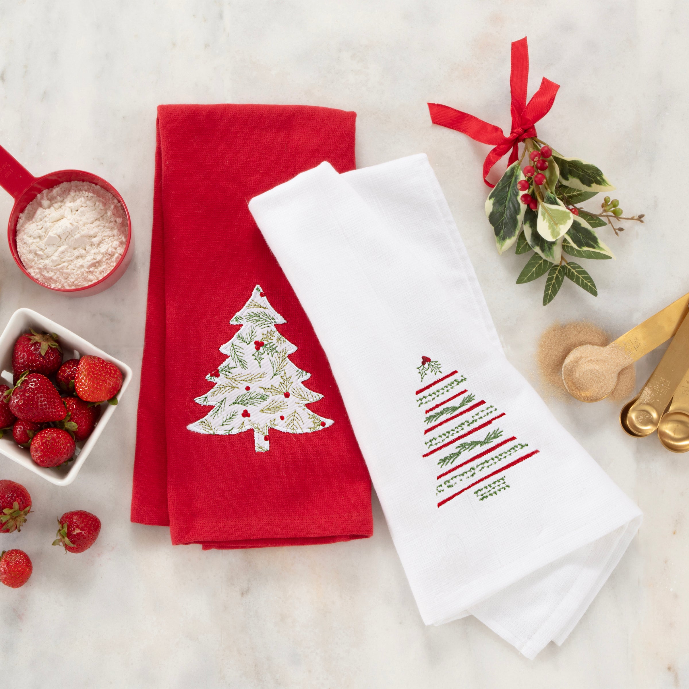 Premium Bayberry Kitchen Towels Set of 2 - Super Absorbent & Quick-Drying Dish Cloths for Cooking, Baking & Cleaning - Eco-Friendly Cotton Kitchen Linens