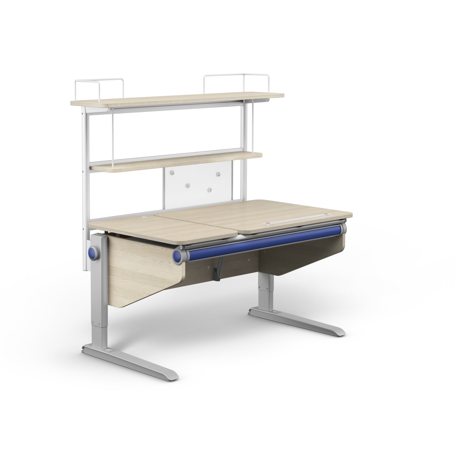 MOLL Winner Split Desk - Adjustable Kids Study Desk with Storage Shelf - Perfect for Home Office, Online Learning & Small Spaces