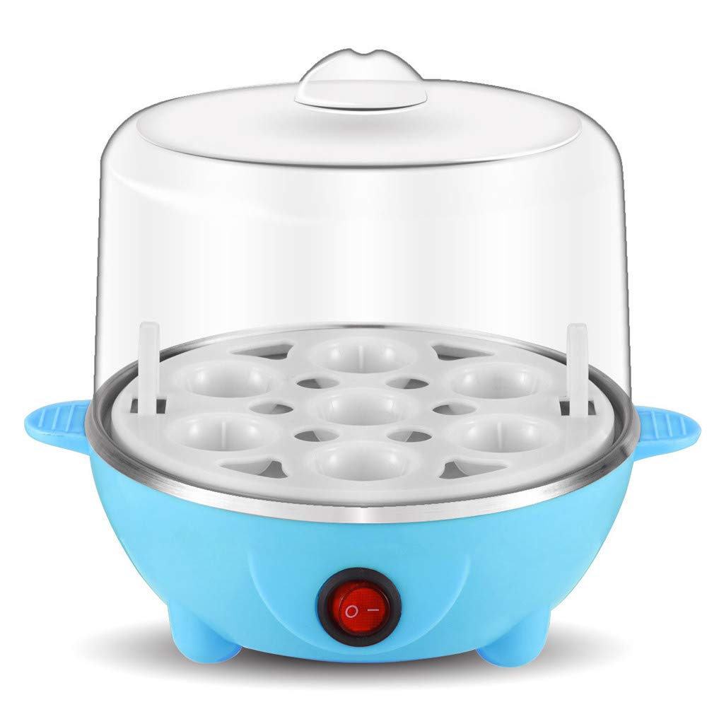 ZJDU Rapid Electric Egg Cooker - 7-Capacity Auto Shut Off Egg Boiler for Hard Boiled, Poached, Scrambled Eggs & Omelets - Quiet Kitchen Appliance for Breakfast Meal Prep - Blue