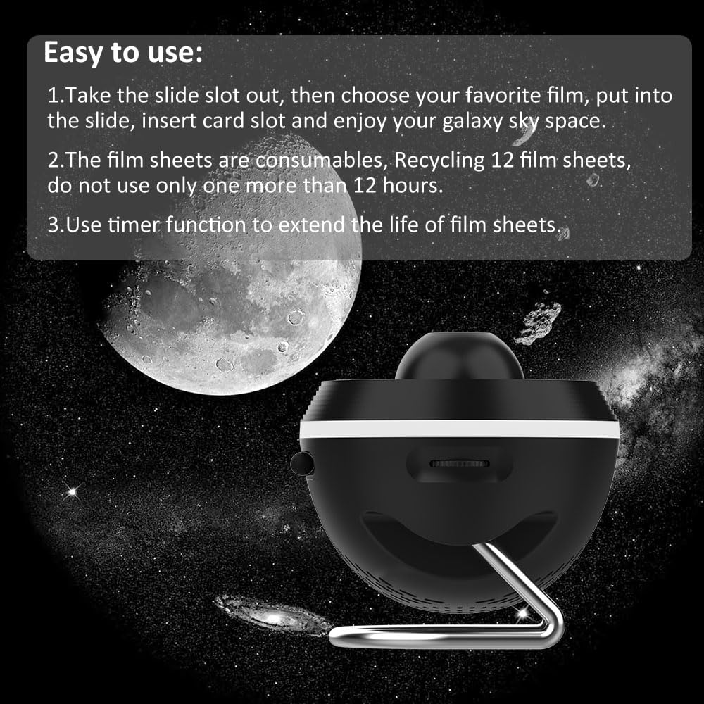 WFOJOO Star Projector Galaxy Light - 360° Rotating Planetarium Night Light with Nebula & Meteor Effects for Bedroom, Kids Room, Home Theater, and Relaxation | Perfect Birthday & Christmas Gift for Kids & Adults