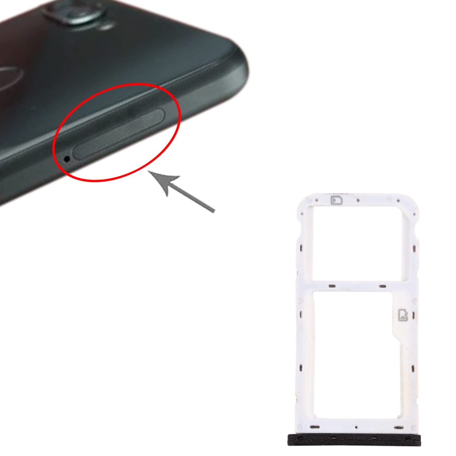 Original SIM Card Tray + SIM Card/Micro SD Card Tray for ZTE Blade V9 Vita - Replacement Part for Phone Repair & Data Storage Expansion