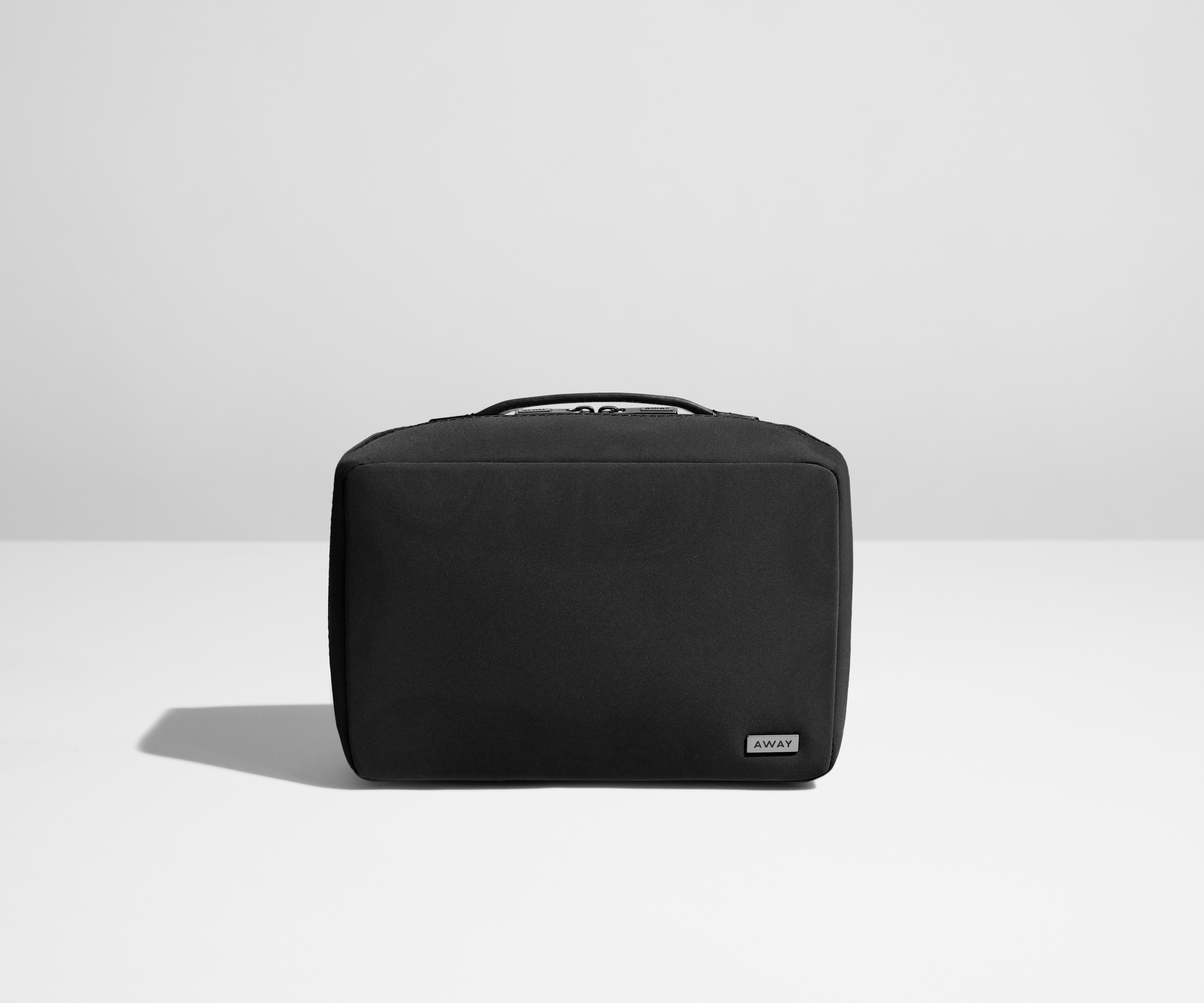Jet Black Small Toiletry Bag for Travel - Compact Cosmetic Organizer for Women & Men, Perfect for Carry-On Luggage & Weekend Getaways