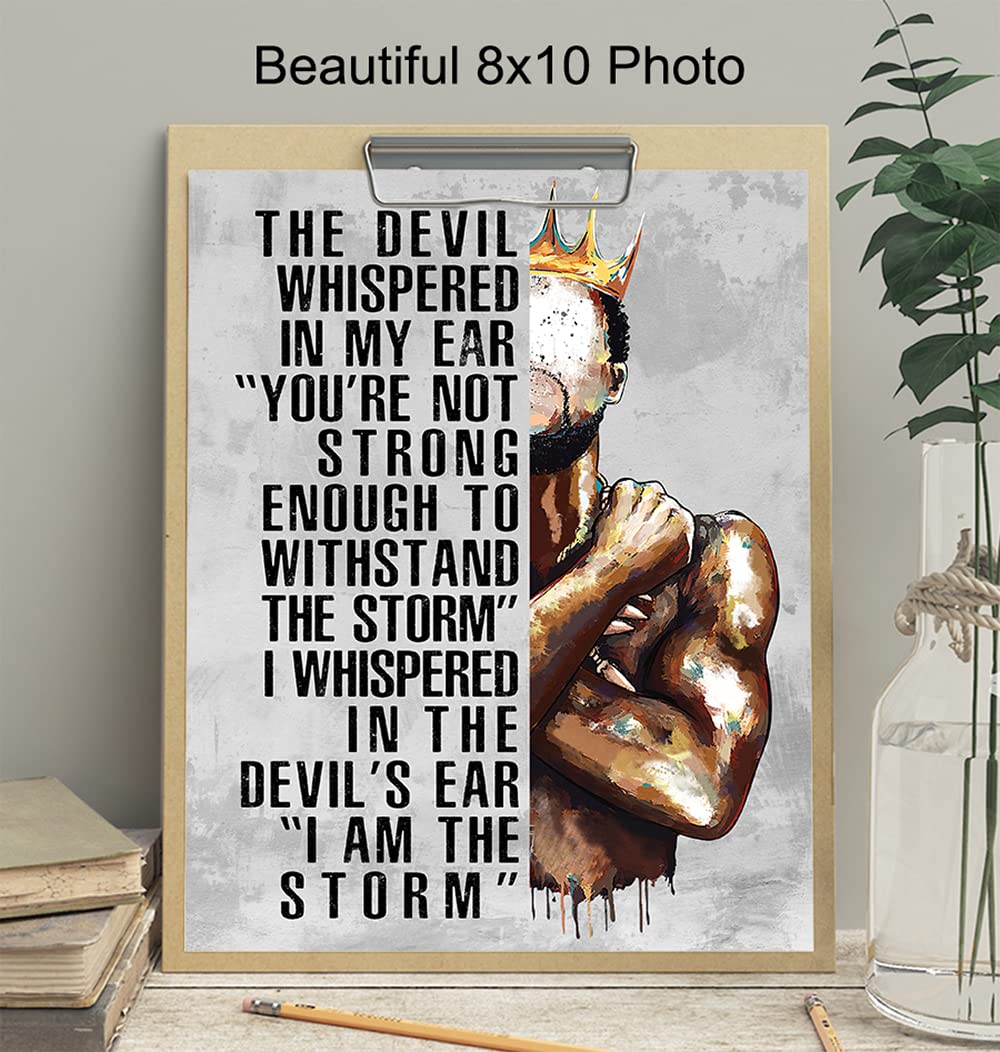 Black Art for Men - Motivational Posters & Afro Wall Decor for Office & Man Cave