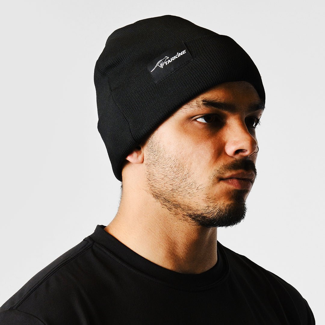Men's Black Savage River Beanie - Warm Winter Knit Hat for Outdoor Activities, Skiing & Snowboarding