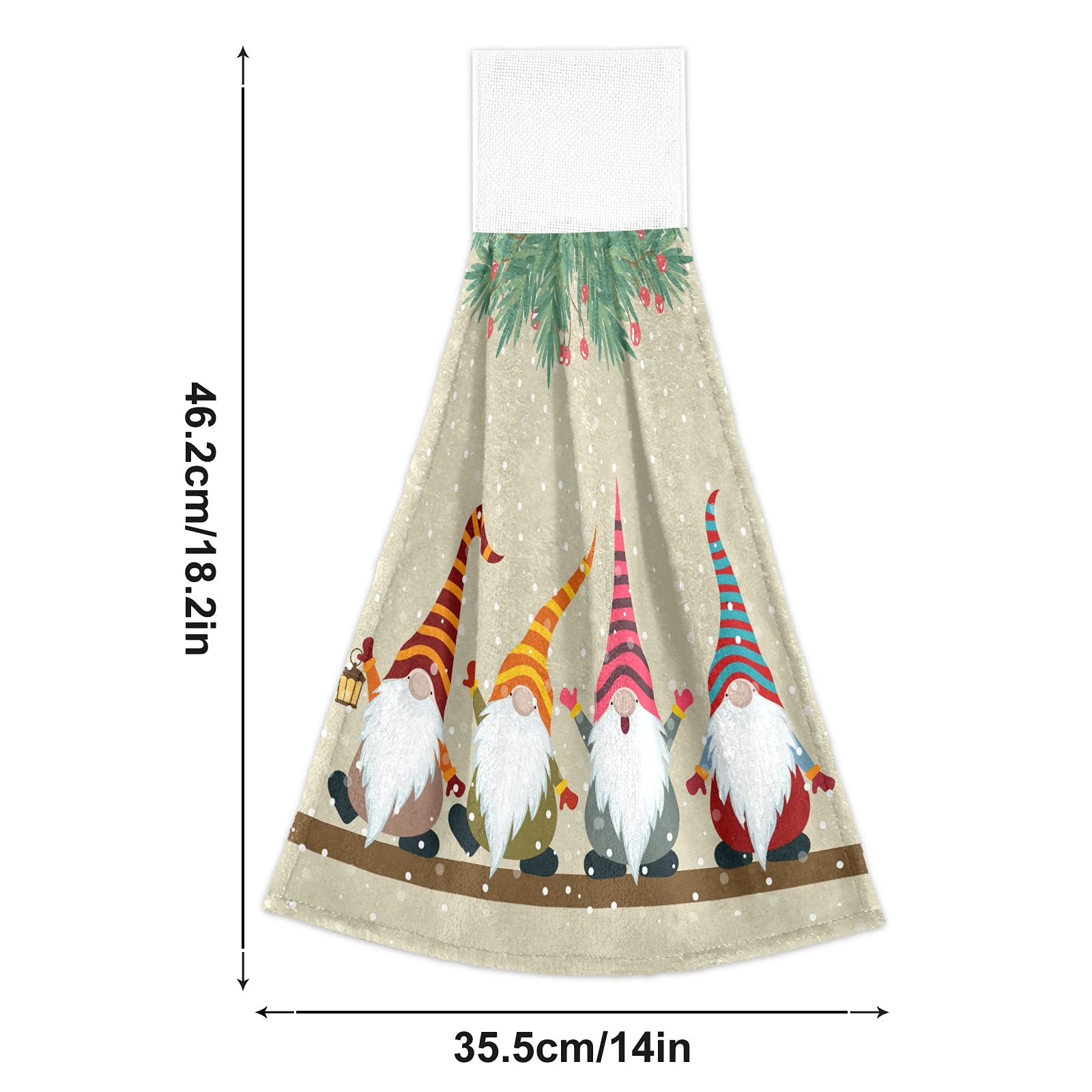 Christmas Gnome Hanging Kitchen Towels 2-Pack - Festive Winter Xmas Tree Hand & Bath Towels for Farmhouse Decor, Housewarming Gifts, Tea Bar, and Bathroom Use - Perfect for Holiday Home Decor & Kitchen Accessories