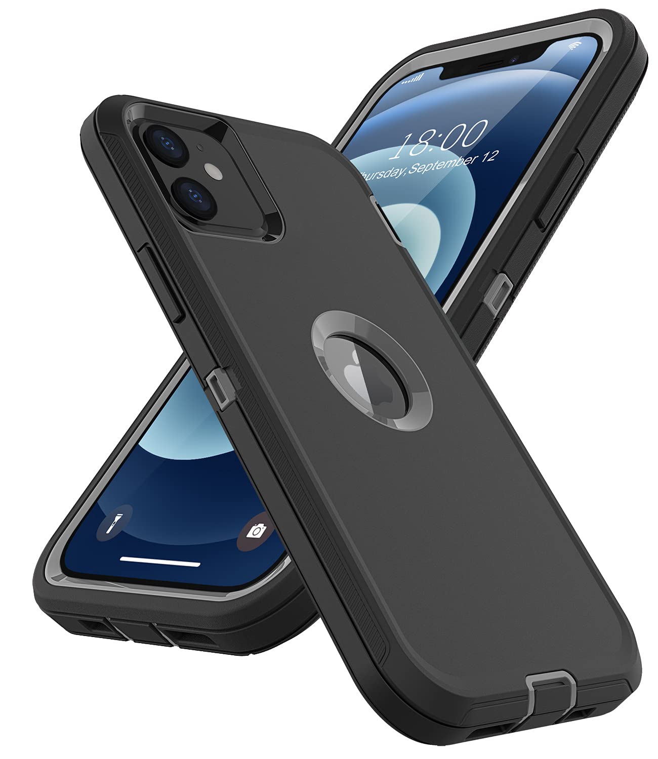 Shockproof iPhone 12 Case & iPhone 12 Pro Case - Heavy Duty Dual Layer Protection, Slim Fit Cover for iPhone 12/12 Pro (Black) | Perfect for Outdoor Activities, Travel & Daily Use