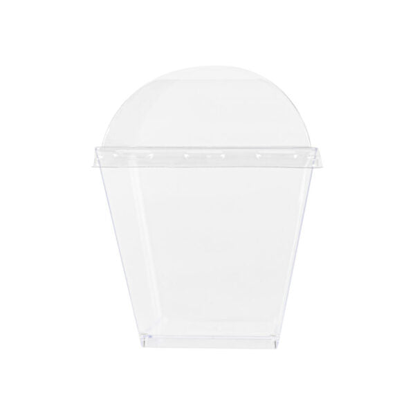 7 oz. Clear Square Plastic Cups with Lids - Pack of 10 | Perfect for Parties, Picnics, and Beverage Serving