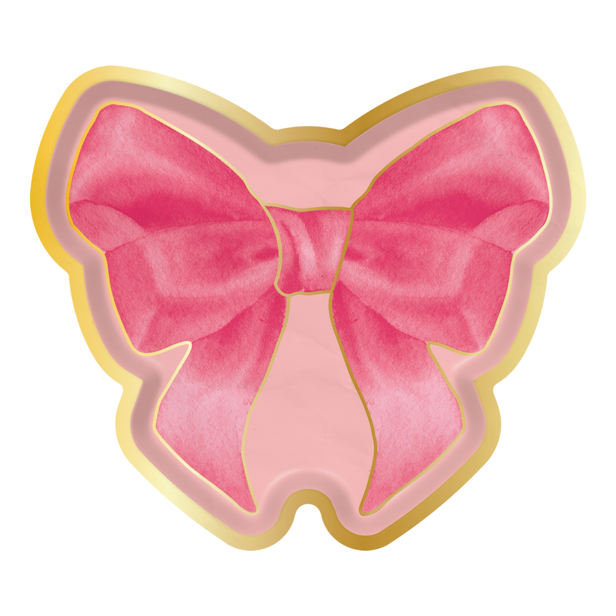 Elegant Pink Bows Die-Cut Salad Plates Set of 8 - Perfect for Bridal Showers, Baby Showers & Party Decorations