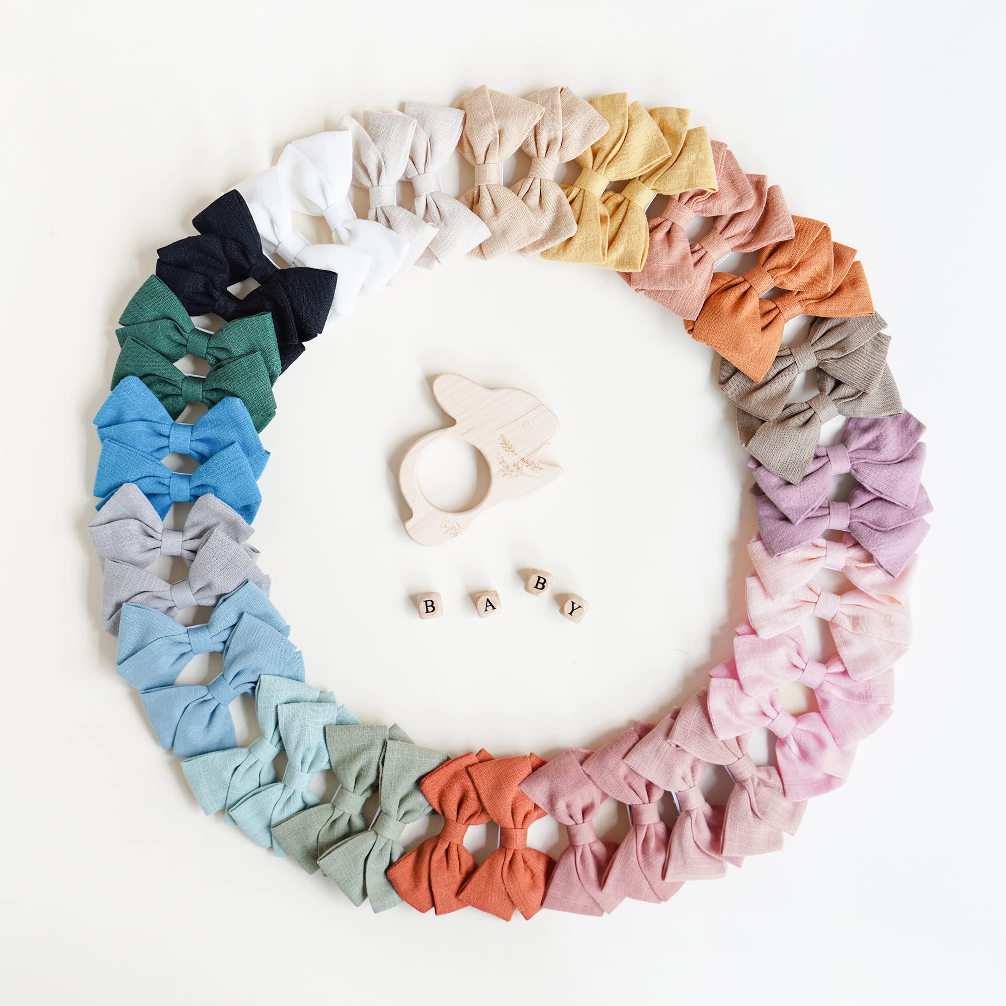 Prohouse 40 PCS Non-Slip Baby Hair Clips for Girls - Soft Lined Hair Bows & Barrettes for Infants, Toddlers & Kids (20 Pairs) - Perfect for Daily Wear, Parties & Photo Shoots
