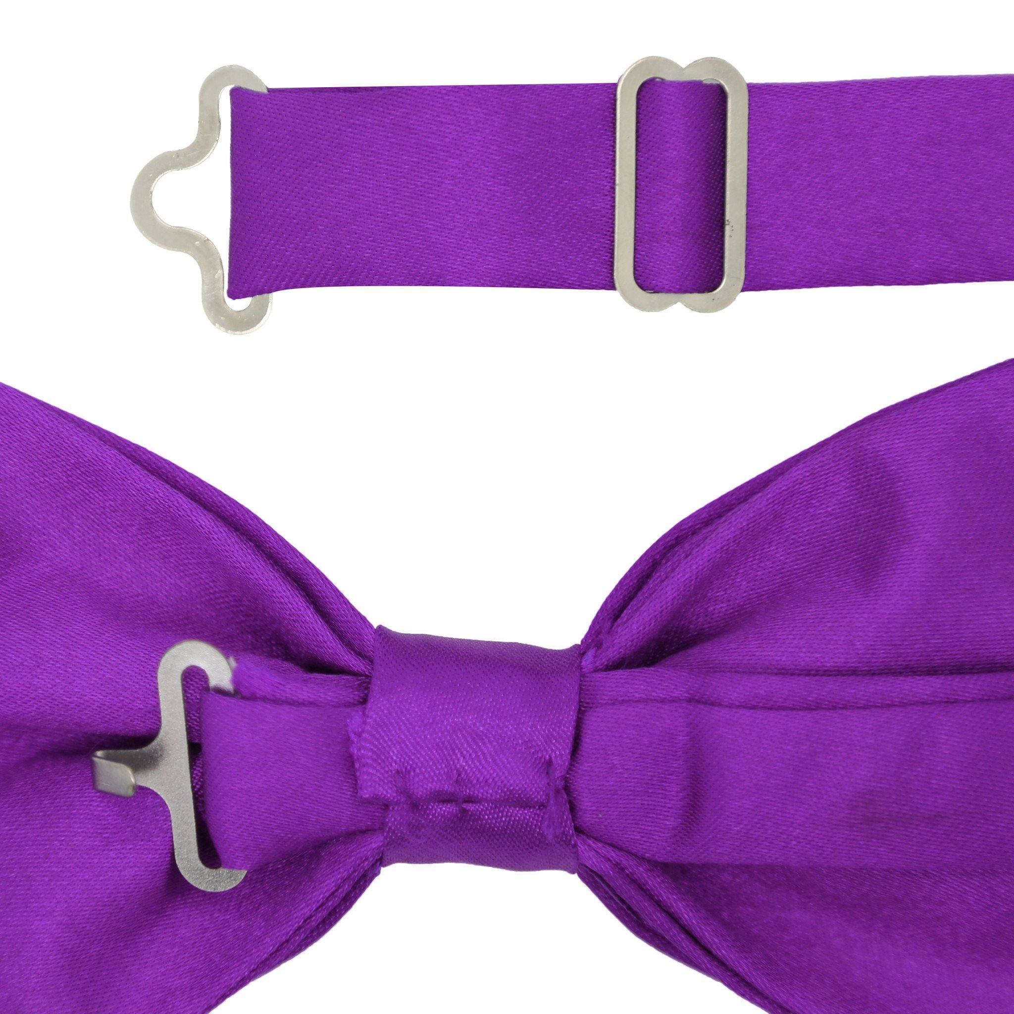 Elegant Adjustable Purple Satin Bow Tie for Men - Perfect for Weddings, Prom, Formal Events & Special Occasions