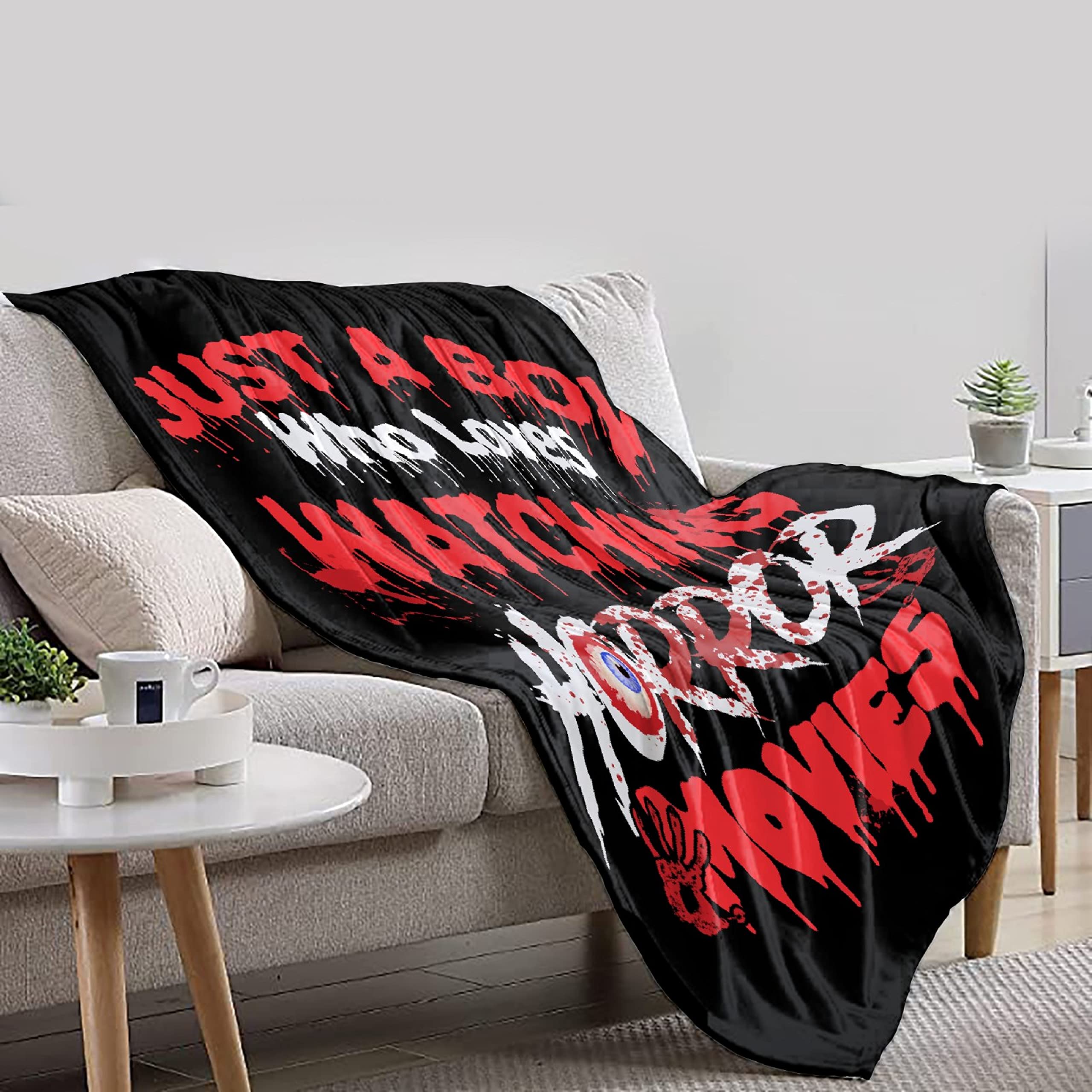 Horror Movie Blanket for Boys & Girls - Soft Plush Throw Blanket 50x40 Inches - Lightweight Air Conditioner Quilt for Couch, Bed, Sofa - Perfect Gift for Horror Fans & Movie Nights at Home