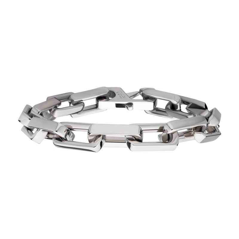 10mm High Polished Finish Stainless Steel Heavy Flat Square Link Bracelet for Men - Durable Fashion Jewelry for Everyday Wear, Gifts & Special Occasions