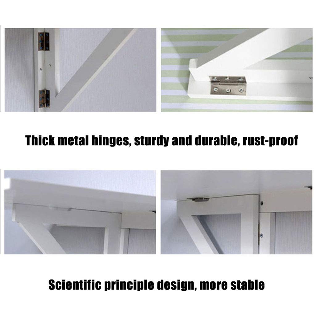 Space-Saving Wall-Mounted Drop-Leaf Folding Table - Floating Computer Desk & Laptop Workstation for Home Office, Kitchen, Bedroom | Perfect for Small Spaces, Apartments & Dorm Rooms