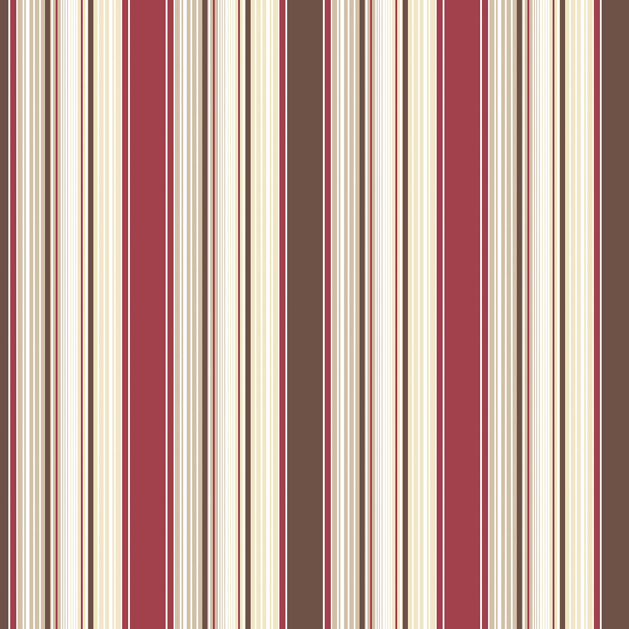 Smart Stripes 2 Wallpaper - Red, Brown, Beige & White Multi-Stripe Peel & Stick Wallpaper for Living Room, Bedroom & Home Decor