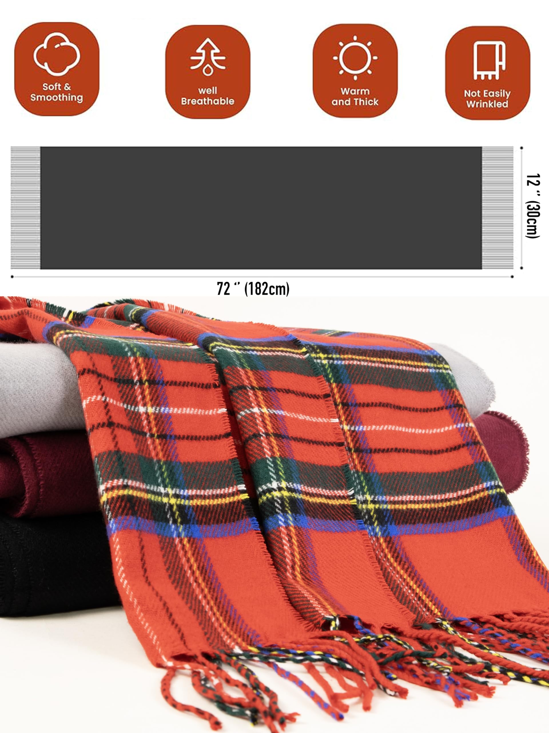 Premium Cashmere Feel Winter Scarf for Men & Women - Ultra Soft Warm Long Shawl Wrap for Cold Weather - Perfect for Outdoor Activities, Travel & Fashion Accessories