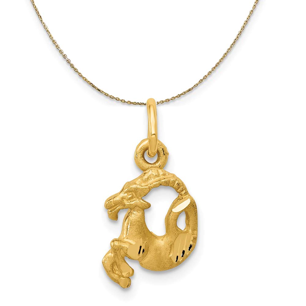 14k Gold Capricorn Zodiac Necklace - Perfect Gift for Goat Sign