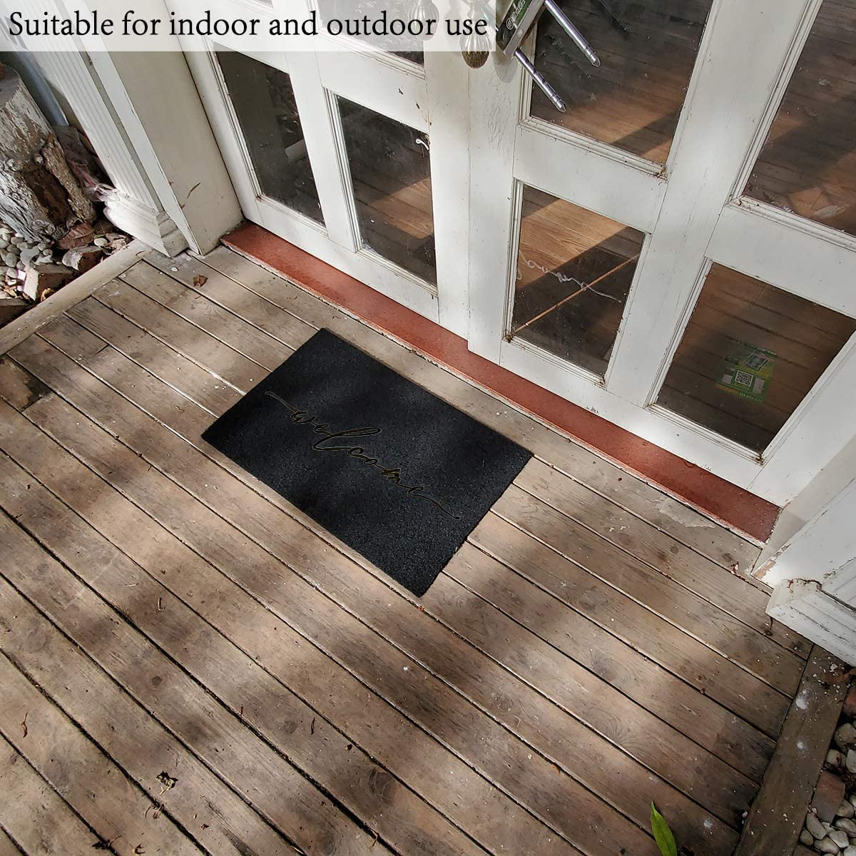 AAZZKANG Non-Slip Welcome Mat for Outdoor/Indoor Use - Durable Rubber Backing, Easy to Clean Doormat for High Traffic Areas - Perfect for Front Door, Entryway, Patio & Mudroom