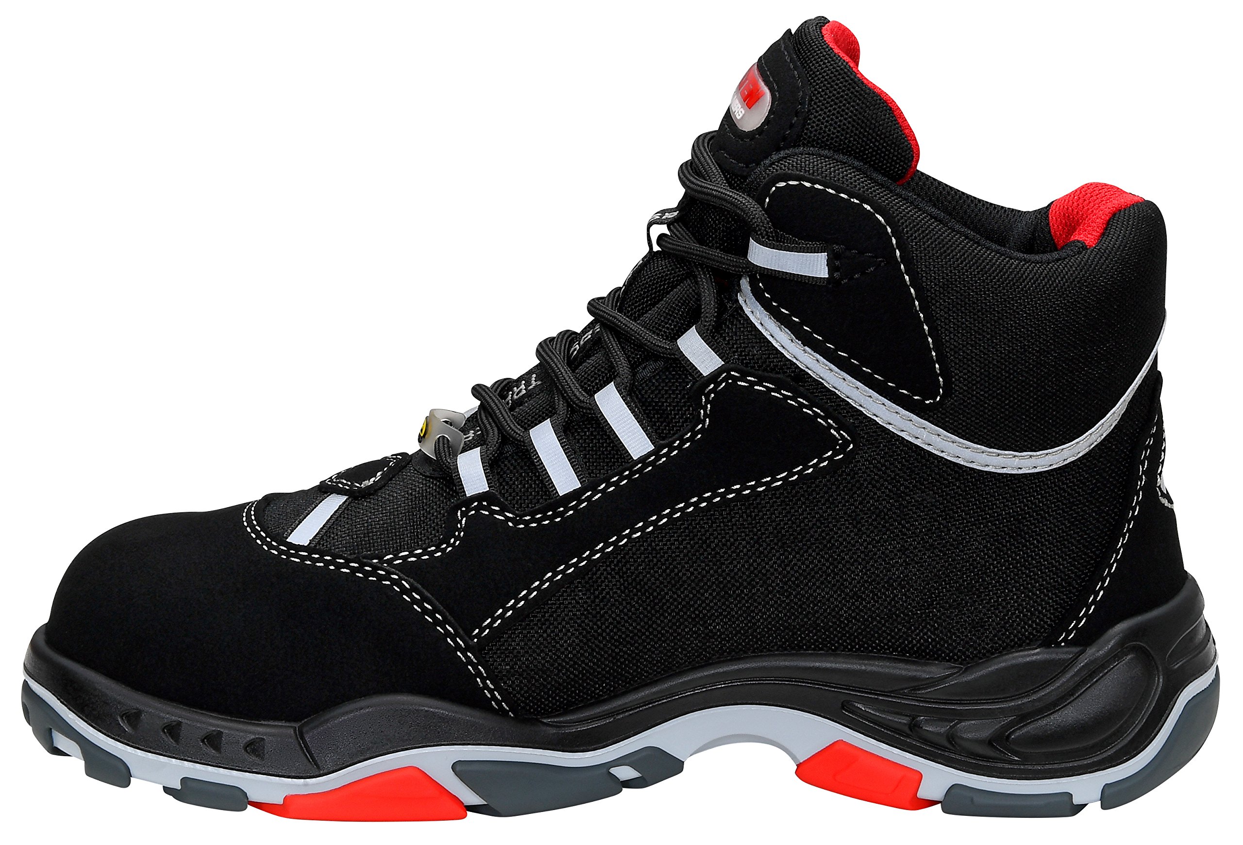 ELTEN Sander ESD S3 Safety Shoes for Men - Lightweight, Athletic, Black with Plastic Toe Cap - Unisex Work Boots Size 44 | Slip-Resistant for Construction, Warehouse & Industrial Use