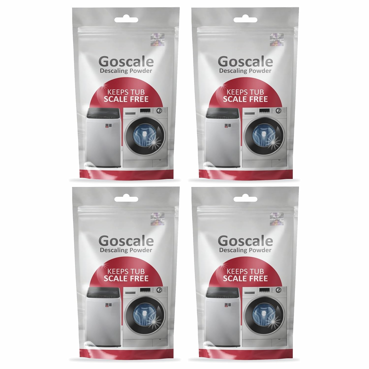 IFB & LG Washing Machine Descaler Powder - Front Load & Top Load Compatible, 100g Drum Cleaner (Pack of 4) - Removes Limescale & Odors for Fresh Laundry