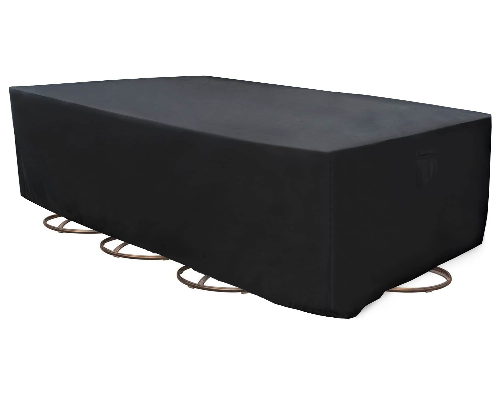 SERHOM 48x48 Inch Waterproof UV Resistant Outdoor Patio Table Cover - Heavy Duty Square & Round Furniture Protector for Small Tables - All Weather Use for Backyard, Deck, Garden (Black)