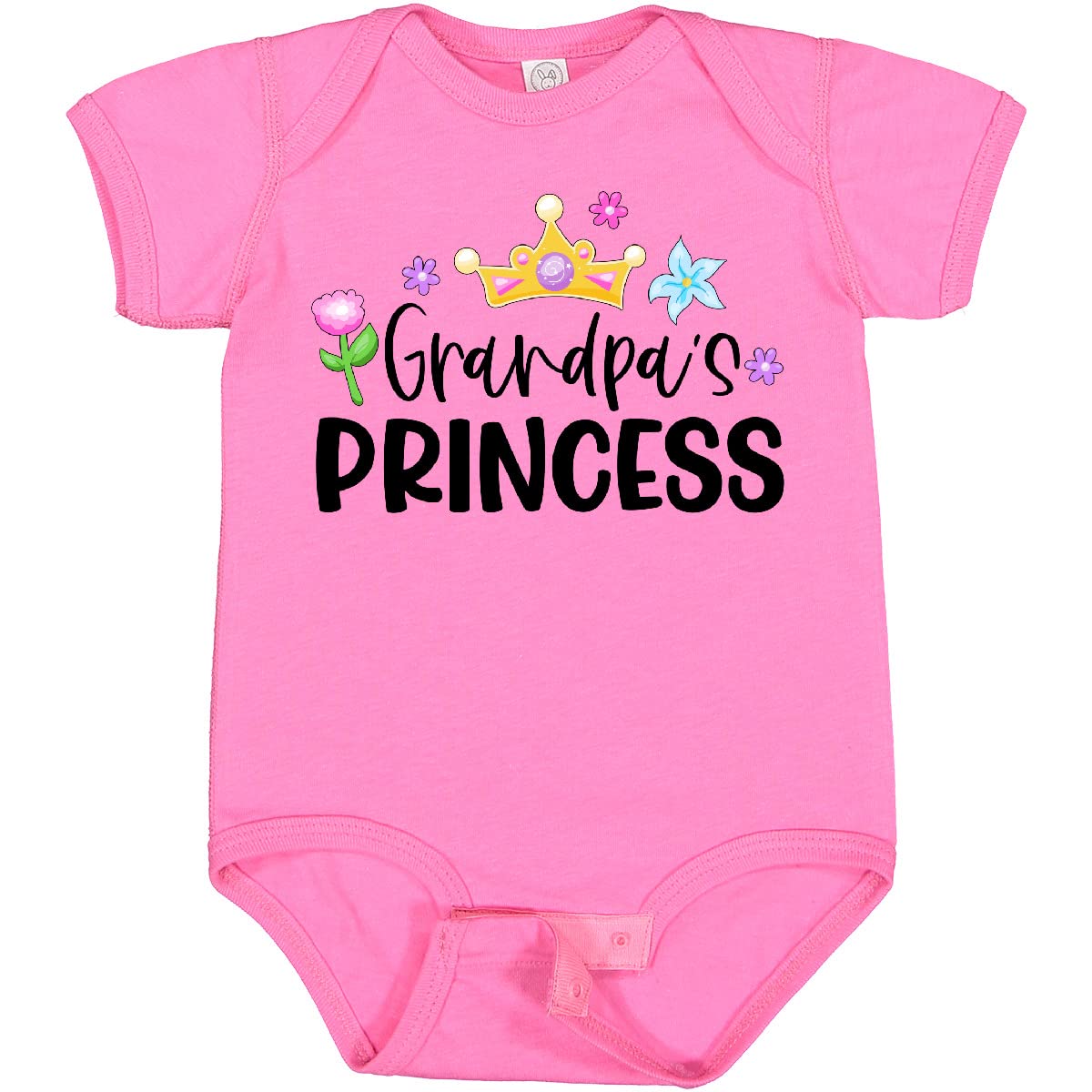 Grandpa's Princess Baby Bodysuit - Floral Crown Design for Special Occasions