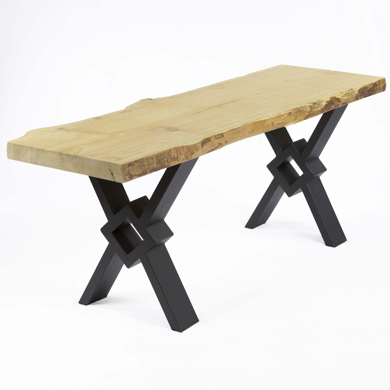 SS1900 Modern X-Shaped Bench Legs - 1 Pair Heavy Duty Metal Furniture Legs for DIY Wooden Benches, Chairs & Tables - Perfect for Home, Garden & Outdoor Decor