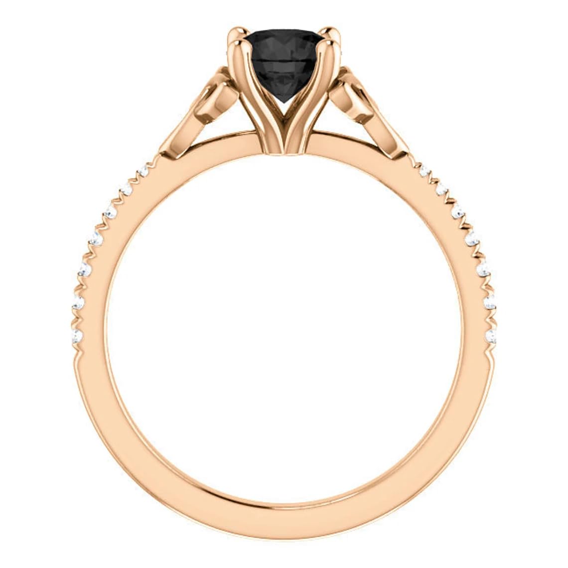 1 CT Round Cut Celtic Knot Black Diamond Engagement Ring - 10K Yellow Gold Irish Black Onyx Trinity Pave Ring - Size 7.5 - Perfect for Weddings, Anniversaries & Celtic-Themed Occasions