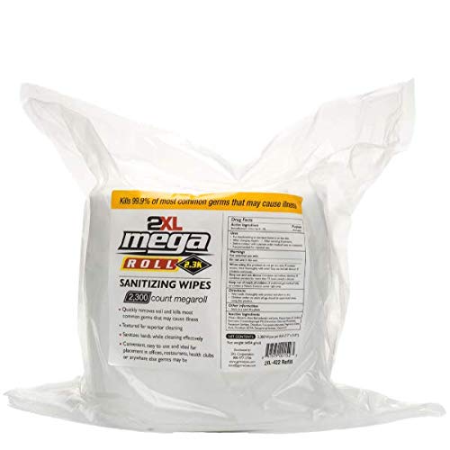 2XL Corp - Mega Roll 2-Pack, 4600 Extra Large Disposable Wipes for Skin & Hands - Gentle & Effective Dirt Removal - Perfect for Travel, Gym, Office & Home Use