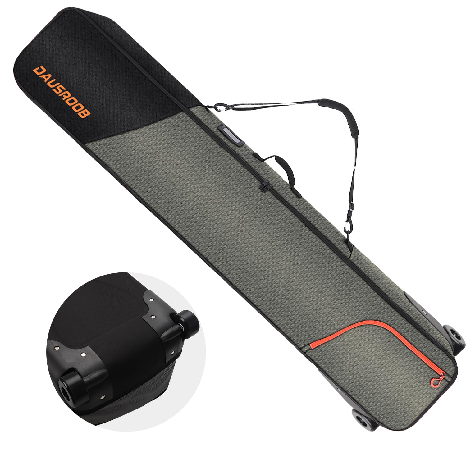 **1680D Waterproof Rolling Snowboard & Ski Bag with Wheels - Fully Padded Air Travel Ski Bag for Skis, Boots & Helmets | Durable Large Capacity Ski Travel Bag for Flying & Winter Sports**