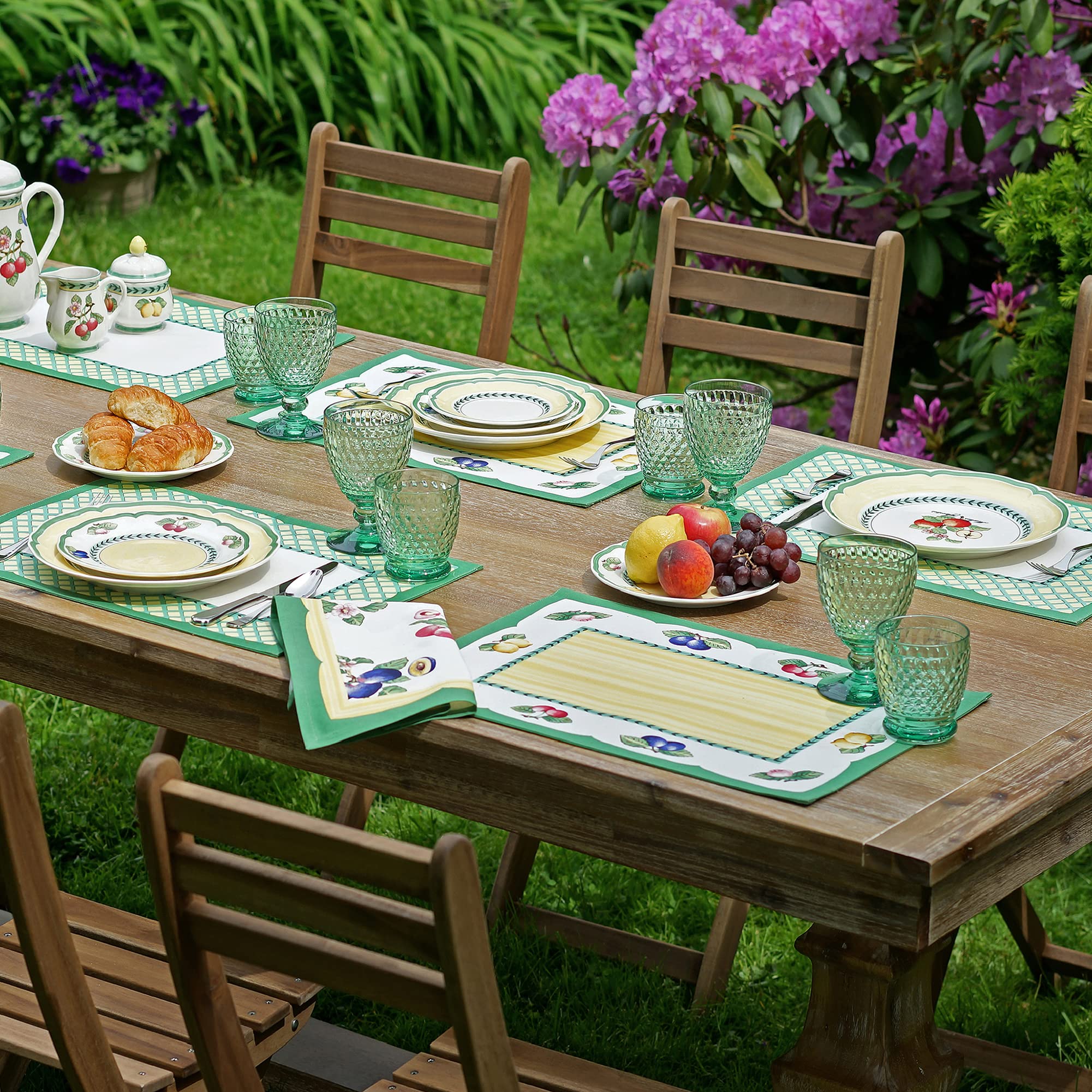 Elrene Home Fashions Villeroy & Boch French Garden Reversible Placemats - Set of 4 Rectangle 14