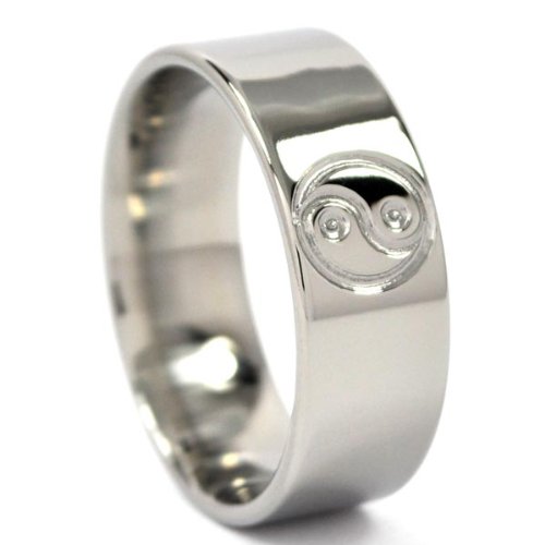 Titanium Wedding Band - Yin Yang Couple Rings for Men & Women, Durable Titanium Jewelry for Engagement, Anniversary & Everyday Wear