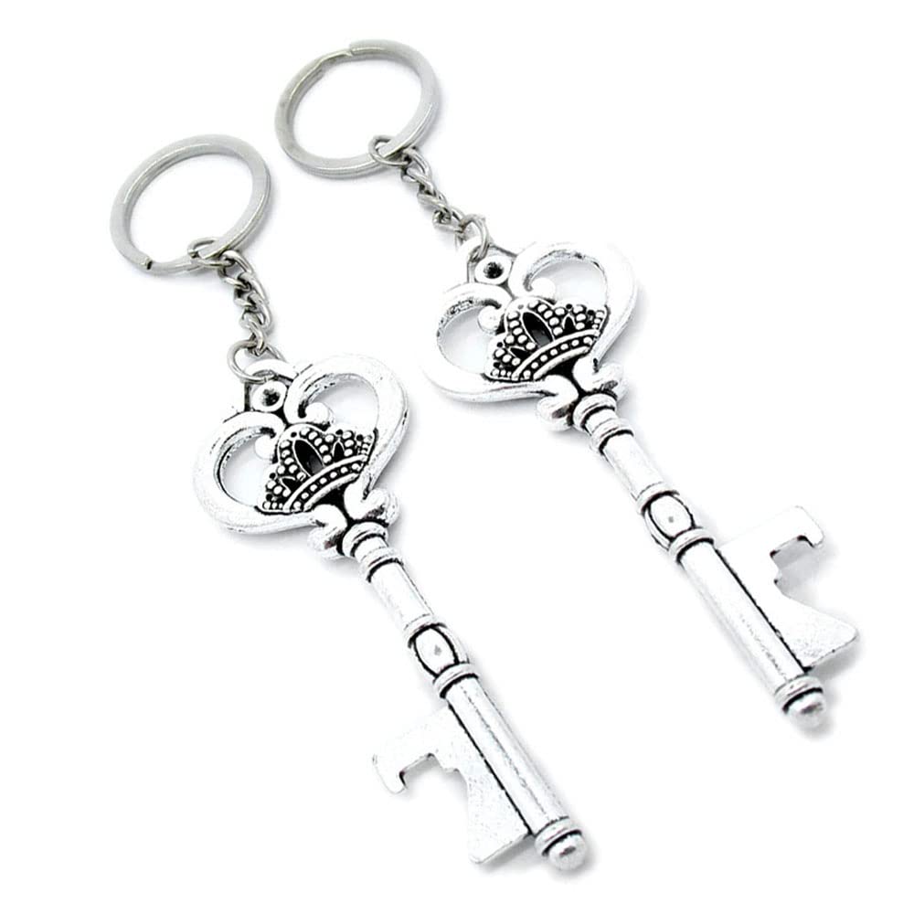 100Pcs Keychain Rings with Charms - Bulk Key Rings for Keys, Door, Car, Purse - Durable Metal Keychain Supplies - Perfect for Home, Office, Travel & Gifts (Crown Design)