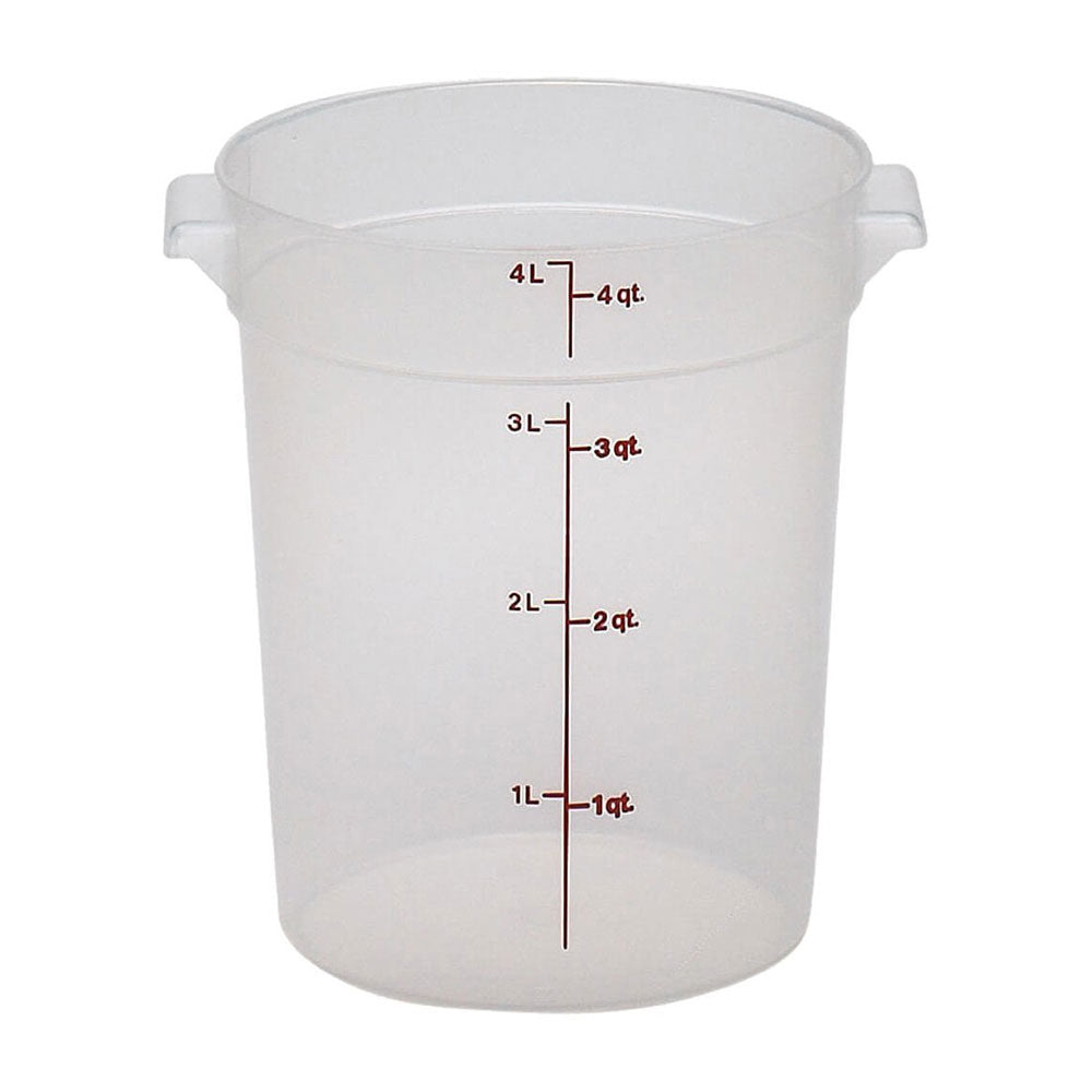 Cambro RFS4PP190 4 Quart Round Food Storage Container - BPA-Free, Translucent Plastic for Kitchen, Restaurant & Meal Prep - Ideal for Storing Leftovers, Dry Goods & Bulk Ingredients