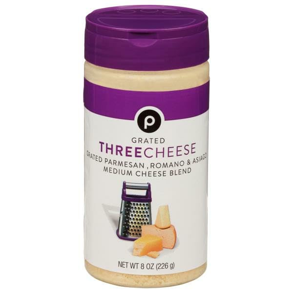 Publix Grated Three Cheese Blend - 8 oz | Perfect for Pizza, Pasta & Casseroles | Shredded Cheese for Cooking & Baking