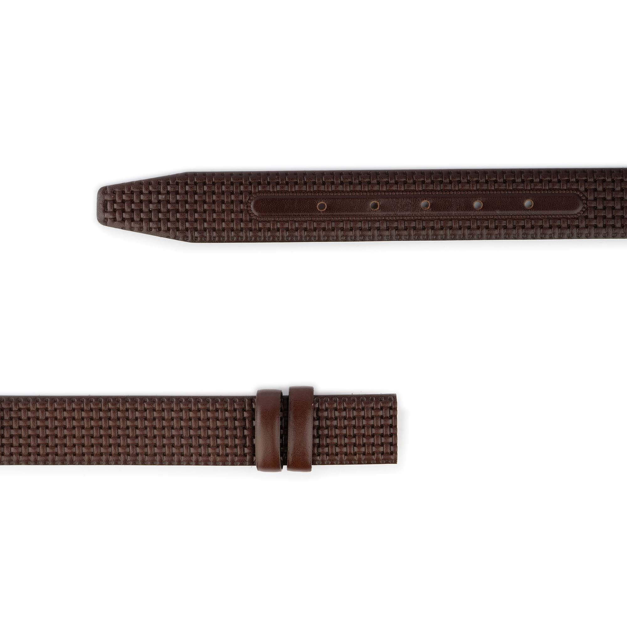 Premium Dark Brown Woven Leather Buckle Strap for Dunhill Belts - Durable Replacement Belt Strap for Men's Fashion Accessories | Perfect for Business, Casual Wear & Gift Giving