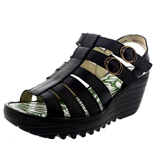 Women's Fly London Ygor Rug Wedge Heeled Sandals - Comfortable Gladiator Shoes for Beach Vacation, Summer Outfits & Casual Wear